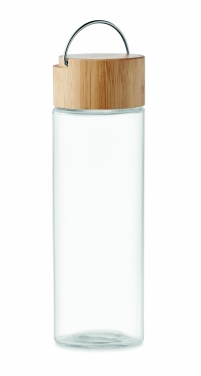 Logo trade corporate gift photo of: Glass bottle 500ml bamboo lid