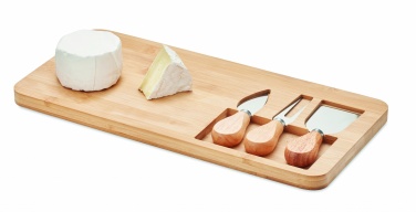 Logo trade promotional items image of: Bamboo Cheese board set Leipzig