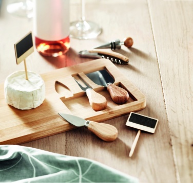 Logotrade advertising product image of: Bamboo Cheese board set Leipzig