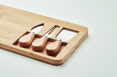 Logo trade promotional giveaway photo of: Bamboo Cheese board set Leipzig