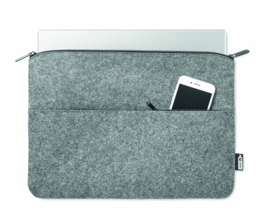 Logo trade corporate gift photo of: RPET felt zipped laptop bag