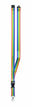 Logotrade promotional giveaway image of: Rainbow RPET lanyard