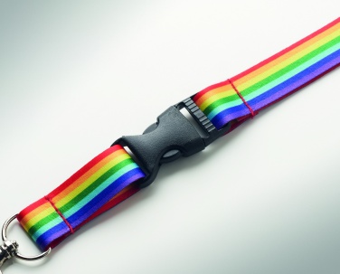 Logotrade promotional gift picture of: Rainbow RPET lanyard