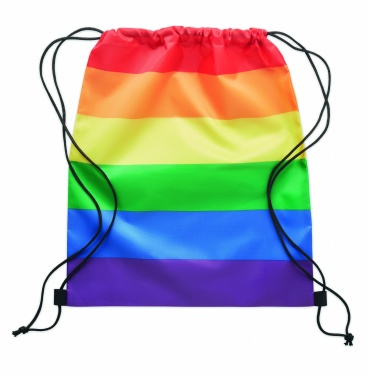 Logo trade advertising product photo of: Rainbow RPET drawstring bag