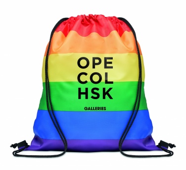 Logotrade promotional items photo of: Rainbow RPET drawstring bag