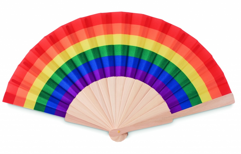 Logotrade promotional giveaway picture of: Rainbow wooden hand fan