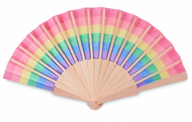 Logotrade business gift image of: Rainbow wooden hand fan