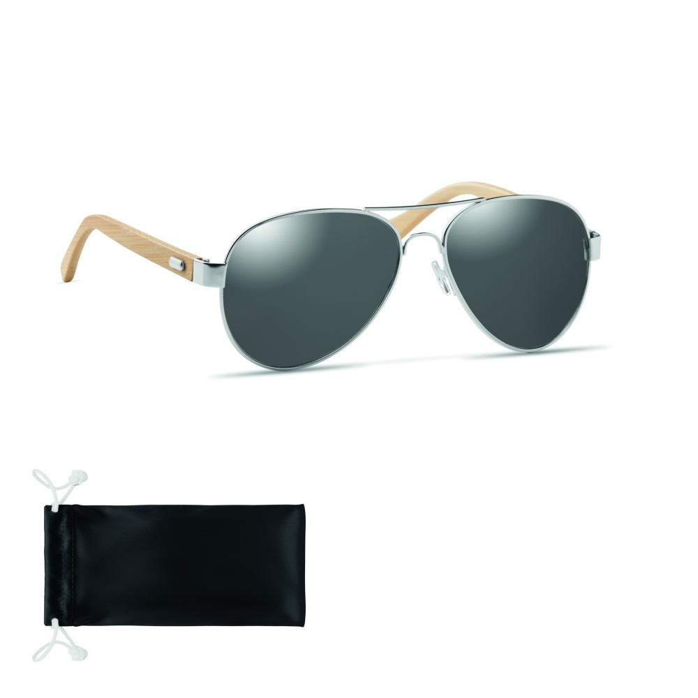 Logo trade corporate gifts picture of: Bamboo sunglasses in pouch TARTU