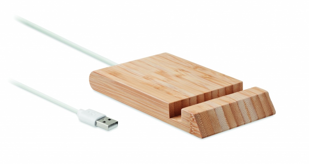 Logotrade advertising product picture of: Bamboo wireless charger  10W ODOS