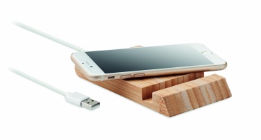 Logotrade promotional merchandise picture of: Bamboo wireless charger 10W