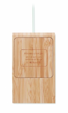 Logo trade promotional giveaways image of: Bamboo wireless charger 10W