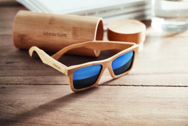 Logotrade advertising products photo of: Sunglasses and case in bamboo KEILA