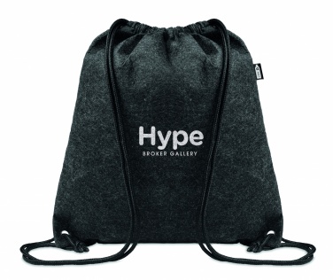 Logo trade promotional gifts image of: RPET felt drawstring bag