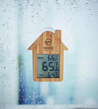 Logo trade promotional giveaways picture of: Bamboo weather station HISA