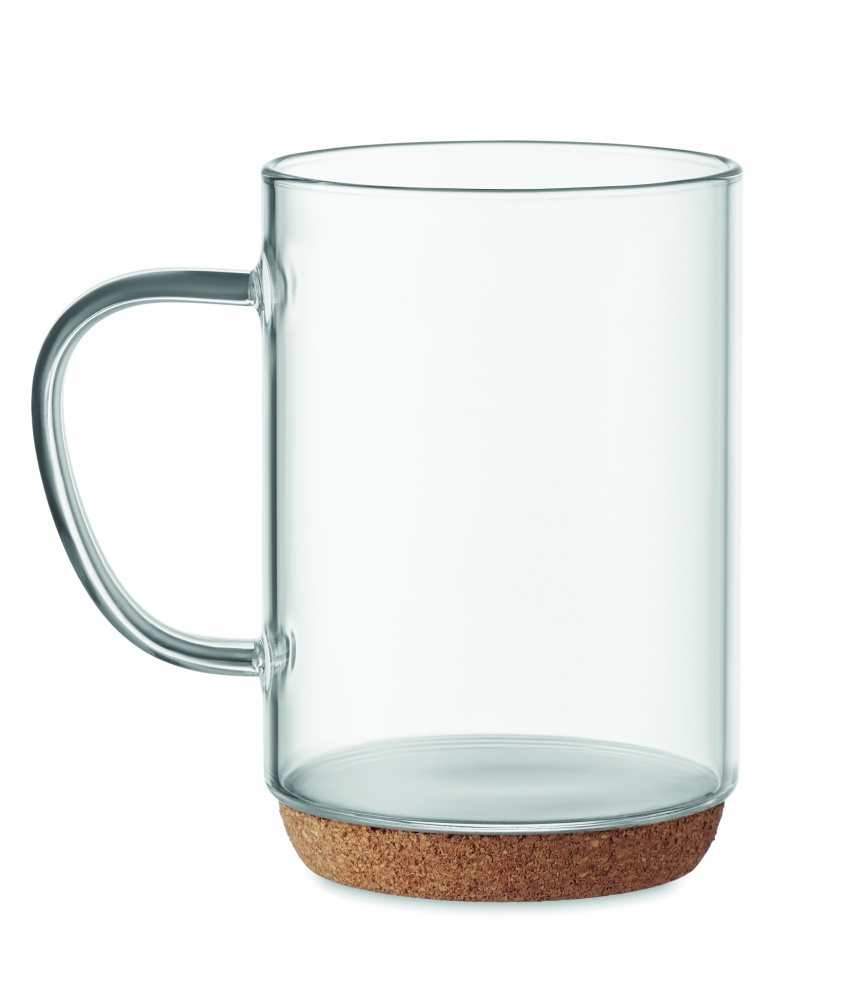 Logotrade promotional item image of: Glass mug 400ml with cork base