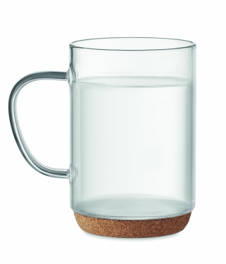 Logotrade promotional giveaway picture of: Glass mug 400ml with cork base