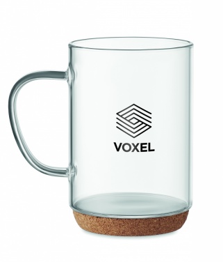 Logo trade promotional products picture of: Glass mug 400ml with cork base