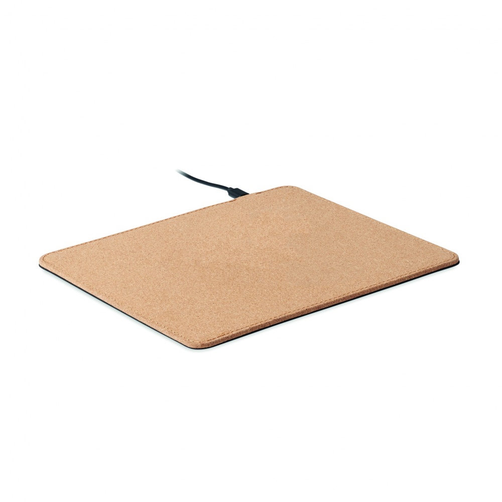 Logotrade promotional product image of: Cork mouse mat charger 15W