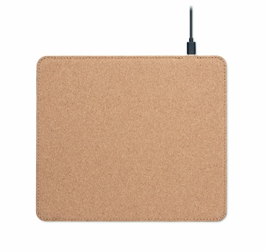 Logo trade corporate gift photo of: Cork mouse mat charger 15W