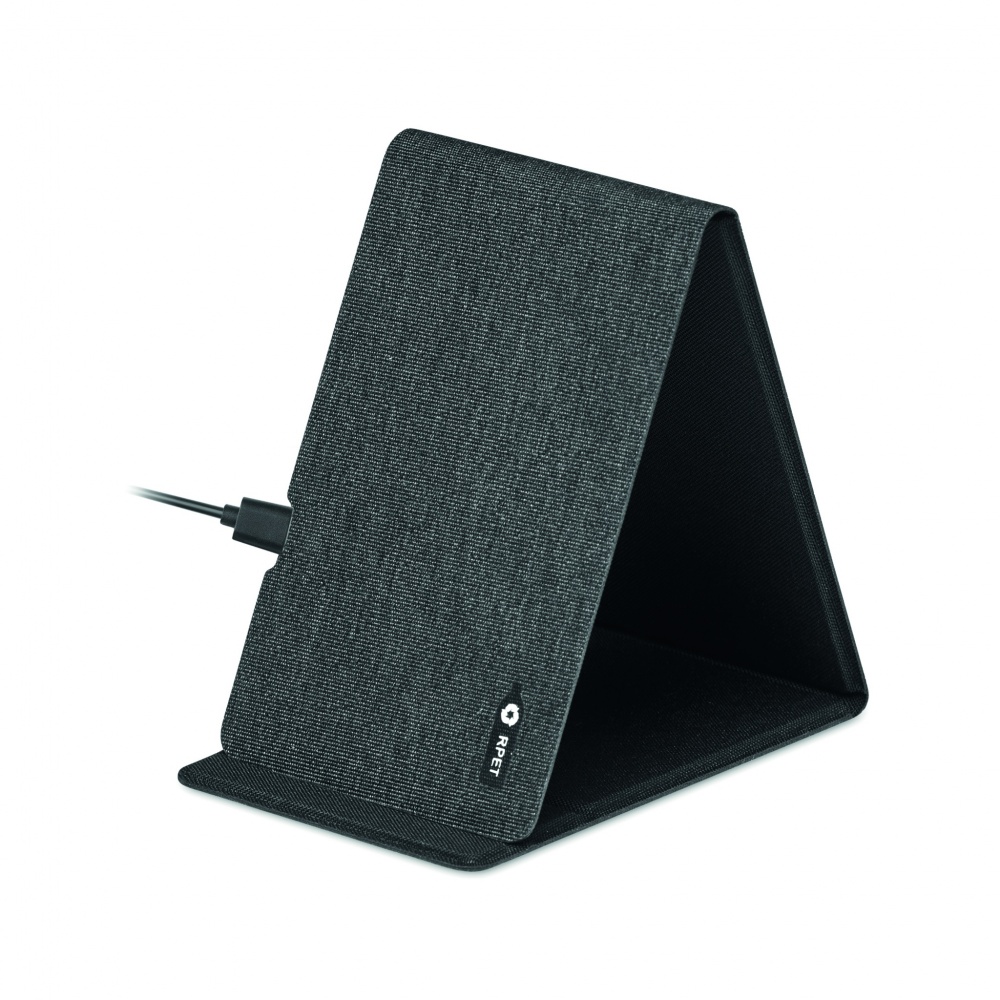 Logo trade corporate gift photo of: RPET wireless charger 15W