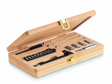 Logotrade promotional item picture of: 21 pcs tool set in bamboo case