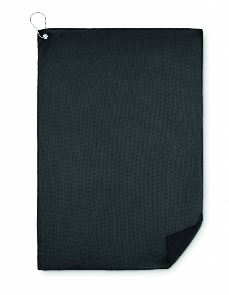 Logo trade corporate gift photo of: RPET golf towel with hook clip