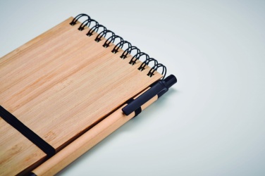 Logo trade promotional products picture of: A6 bamboo notepad with pen SONORABAM