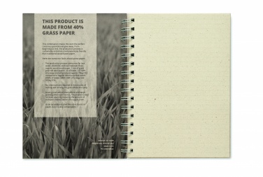 Logo trade promotional merchandise picture of: A5 grass notebook 80 lined