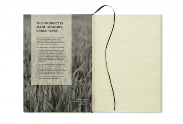 Logo trade promotional merchandise image of: A5 grass notebook 80 lined