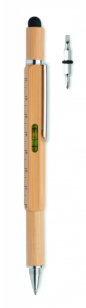 Logo trade promotional gift photo of: Spirit level pen in bamboo