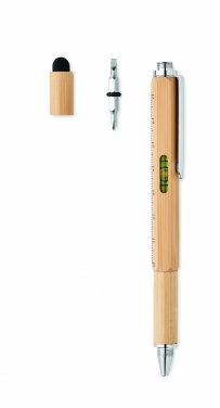 Logo trade promotional merchandise photo of: Spirit level pen in bamboo