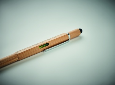 Logo trade promotional gift photo of: Spirit level pen in bamboo