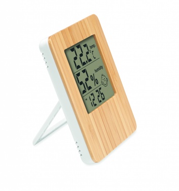 Logo trade promotional merchandise image of: Bamboo weather station