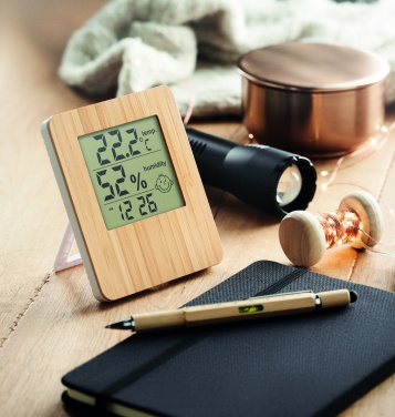 Logotrade promotional item image of: Bamboo weather station