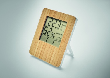 Logo trade promotional giveaways picture of: Bamboo weather station