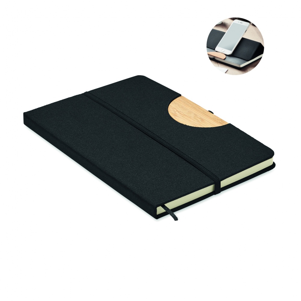 Logo trade promotional products image of: A5 RPET notebook 80 lined