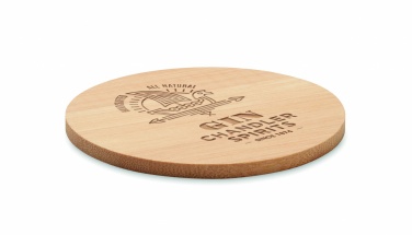 Logo trade promotional merchandise image of: Bamboo round coaster