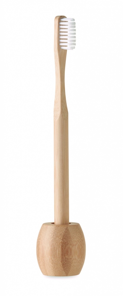 Logo trade promotional products picture of: Bamboo tooth brush with stand