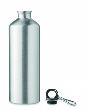 Logotrade promotional merchandise picture of: 1000 ml single-walled aluminum water bottle with a carabiner