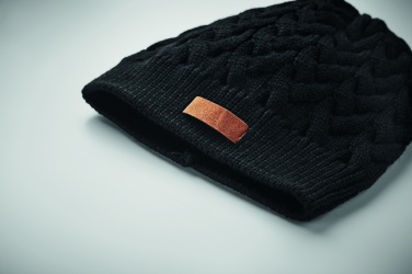 Logotrade promotional item picture of: Cable knit beanie in RPET