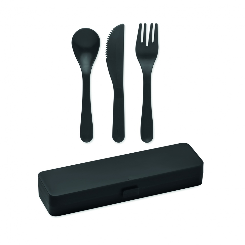 Logotrade advertising product image of: Cutlery set recycled PP