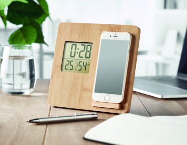 Logo trade advertising product photo of: Bamboo weather station 10W