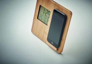 Logotrade business gift image of: Bamboo weather station 10W