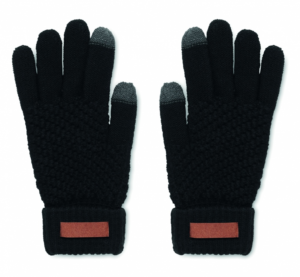 Logo trade promotional gift photo of: Rpet tactile gloves