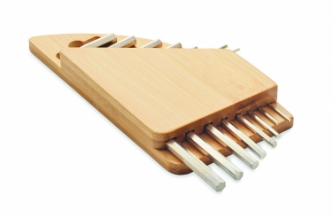 Logo trade promotional merchandise image of: Hex key set in bamboo