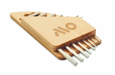 Logo trade promotional merchandise image of: Hex key set in bamboo