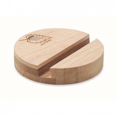 Logo trade promotional giveaways picture of: Birch Wood phone stand