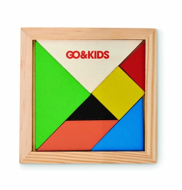 Logo trade advertising products image of: Tangram puzzle in wood