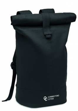 Logo trade promotional giveaway photo of: Rolltop washed canvas backpack