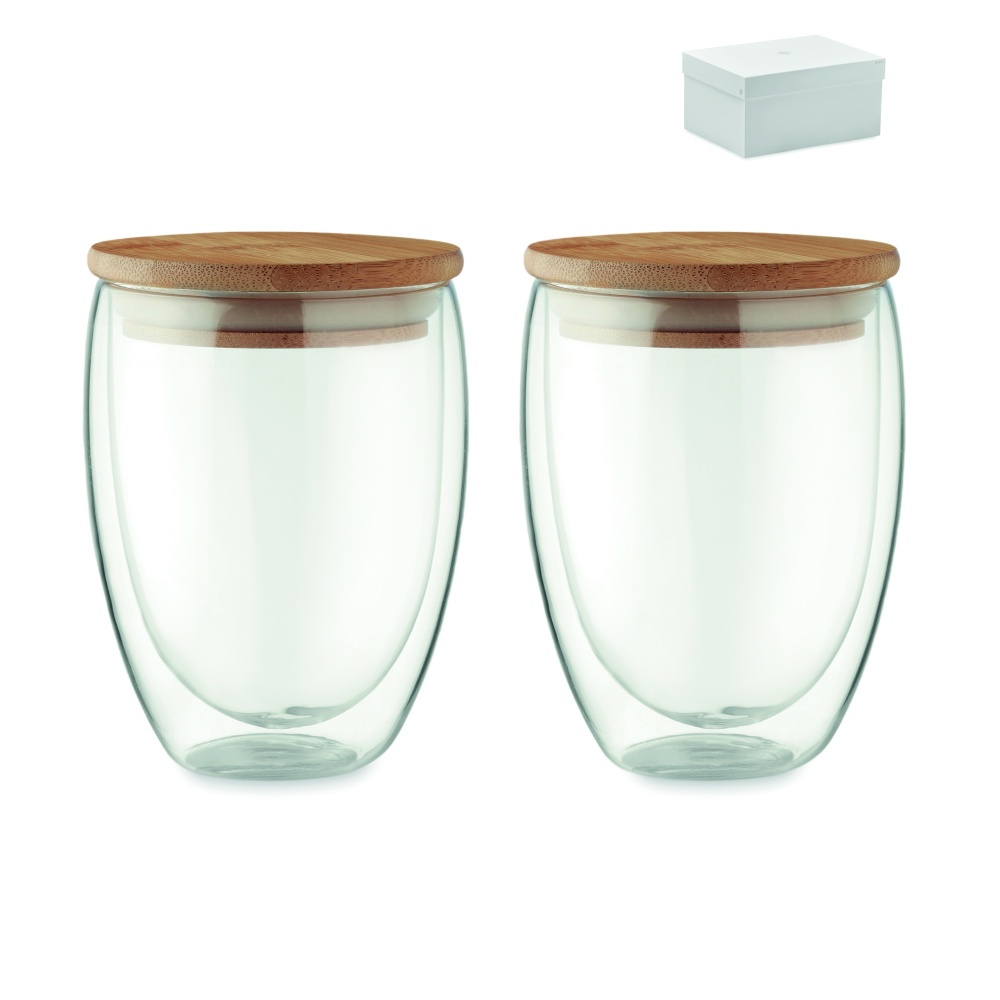 Logo trade promotional merchandise image of: Set of 2 glasses 350 ml in box